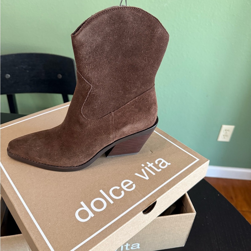 Dolce Vita Brown Suede Heeled Boots